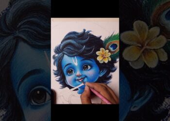 Krishna Drawing 😍 #shorts #art #drawing #krishna