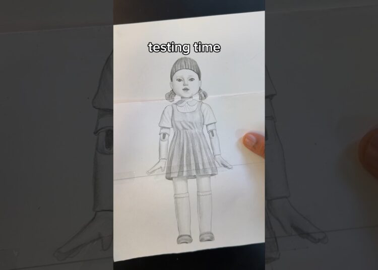 Draw Squid Game Doll in Real Life