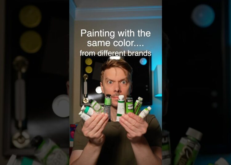 Painting with the same color from different brands #art #painting #artchallenge