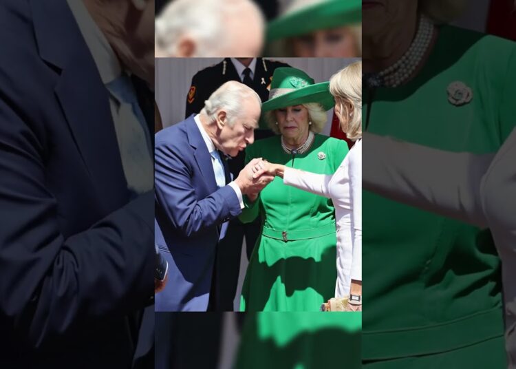 King Charles couldn’t even kiss Queen Camilla’s hand. #royal #kingcharles