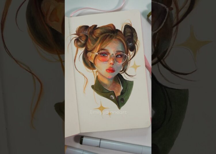 Alcohol marker painting process-color & light portrait study. #art #artprocess #drawing #markers