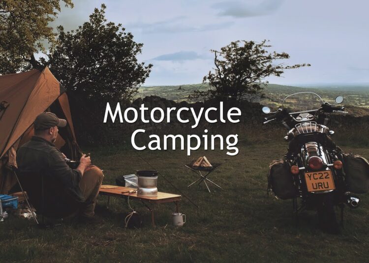Motorcycle Camping on a Royal Enfield Classic 350 with campfire cooking