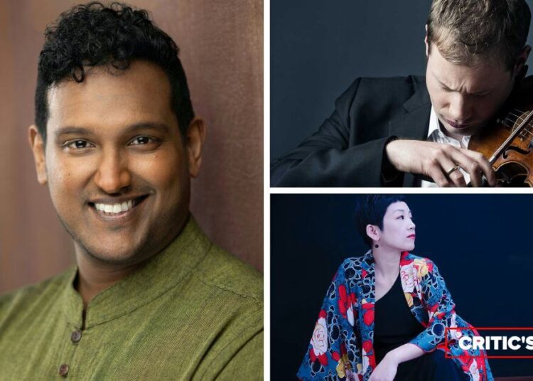L-R (clockwise): Tenor Asitha Tennekoon (Photo: Shimon Karmal); Violinist Jonathan Crow (Photo courtesy of the artist); vocalist Xin Wang of The Noise Academy (Photo courtesy of the artist)