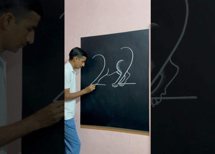 How to draw a dog use 22 numbers ||🙀😲🤔 || #artist #art #viralshort