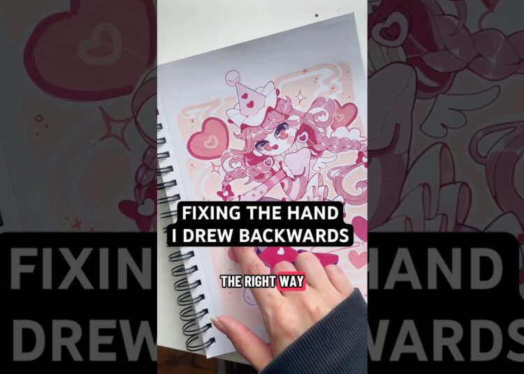 Fixing the hand I drew backwards. #drawing #art