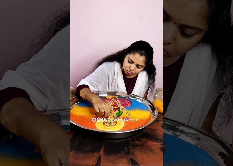👆Click the above link🔗  watch full video #revathiartist #lakshmidevi #lakshmi #floatingart #rangoli