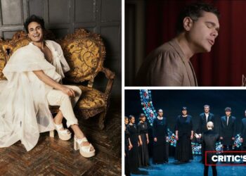 L-R (clockwise): Male soprano Samuel Mariño (Photo: Diana Gomez); Baritone Elliot Madore (Still from video, courtesy of Against the Grain Theatre); Vocal ensemble Vox Clemantis (Photo courtesy of the artists)