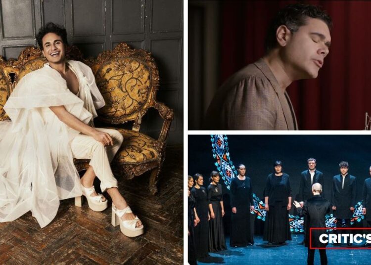 L-R (clockwise): Male soprano Samuel Mariño (Photo: Diana Gomez); Baritone Elliot Madore (Still from video, courtesy of Against the Grain Theatre); Vocal ensemble Vox Clemantis (Photo courtesy of the artists)
