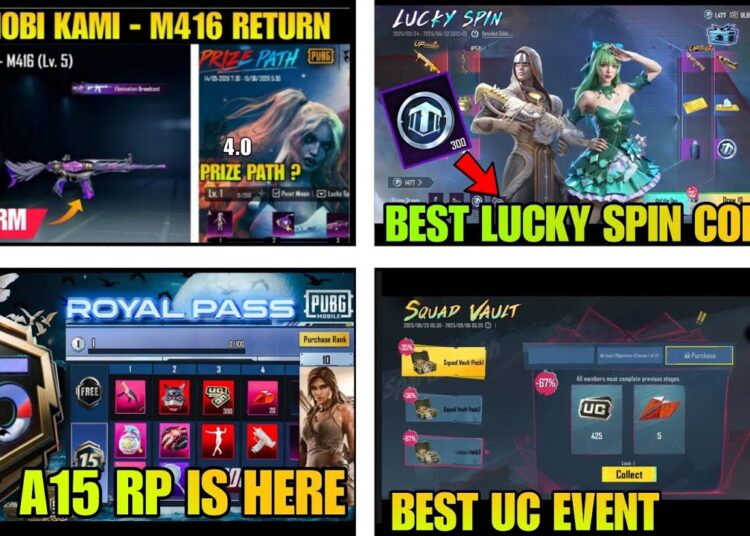 ✅ BGMI A15 ROYAL PASS REWARDS/ SHINOBI KAMI M416 RETURN/ BEST UC EVENT & LUCKY SPIN COMING IN BGMI