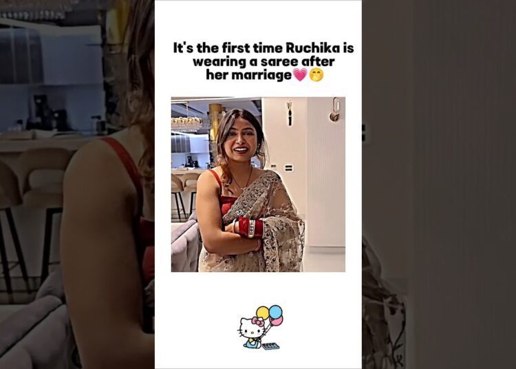 wearing saree ist time🤭#ruchikarathore #bollywood #celebrity