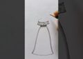 How to draw a girl with beautiful dress || easy way to draw a girl with beautiful dress