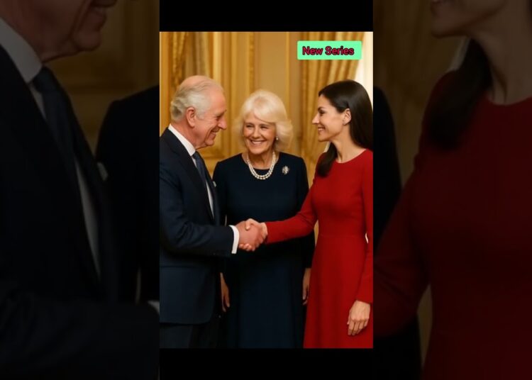 Queen Letizia meets British King & Queen #britishroyalty #spanishroyalty #royalty #shorts