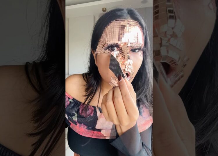 DIY Disco Ball Makeup Removal 😱 #crafteraditi #challenge #diy #craft #discoballmakeup #shorts #art