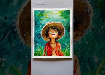 Luffy Drawing With My New Brustro Artists Water Colour. #shorts