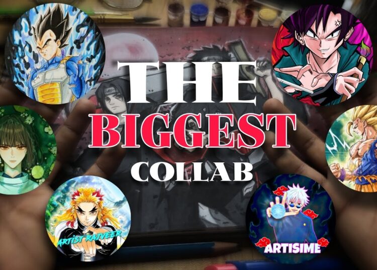 Biggest Artist Collab Ever..! Drawing Juzo Biwa And Itachi with ALL My YouTube Friends!