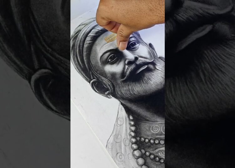 Chhatrapati Shivaji Maharaj drawing 🚩🚩 #shorts #drawing #art #shivajimaharaj #artist #viralshorts