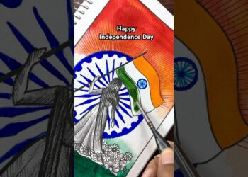 Tutorial: Independence Day unique artwork🇮🇳 #Shorts #Trending