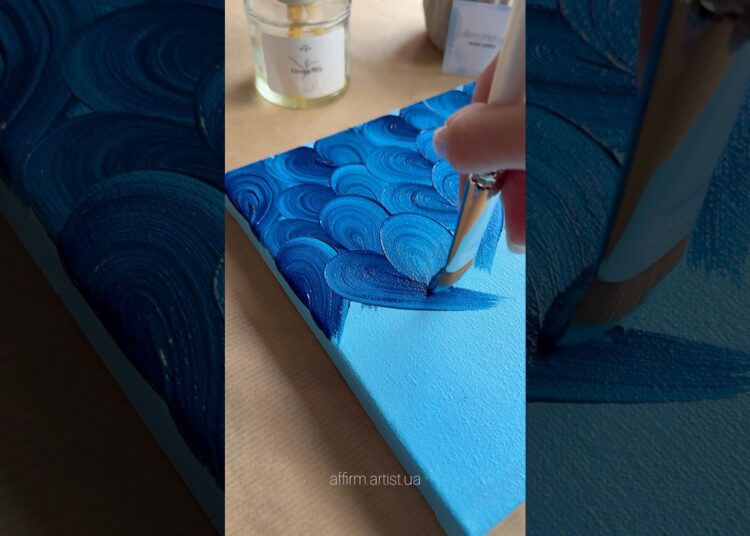 EASY DRAWING IDEA🎨 BLUE  HEART 💙  #art #artist #painting #affirmartistua