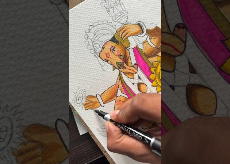 Doodling Ganesh Chaturthi in Mumbai #doodle #doodleart  #viralvideo #ganesh #ganeshchaturthi