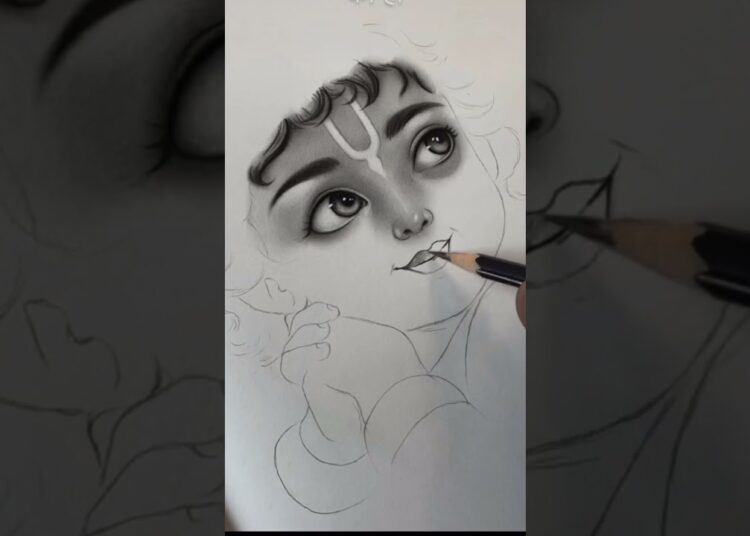 Shree krishna drawing, #krishnaji #god #drawing #art #trending #lordkrishna #sketch #eyes #love #art