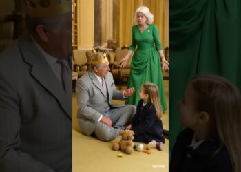 Charlotte playing with Grandpa – Camilla so Angry #camilla #kingcharles #princewilliam #royal
