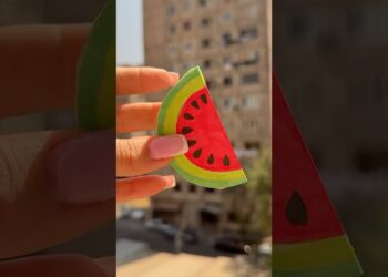 🍉 Slice Paper Craft #shortsfeed #diy #shortvideo #ytshorts #art #artist #drawing #shorts #yt #love