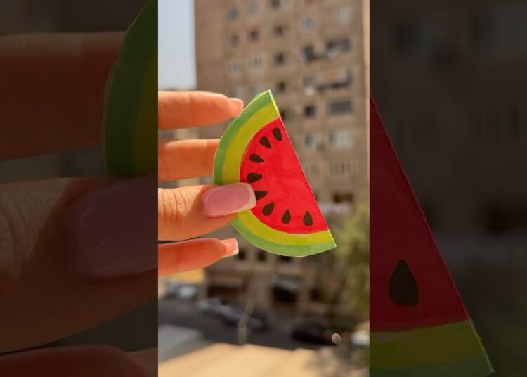 🍉 Slice Paper Craft #shortsfeed #diy #shortvideo #ytshorts #art #artist #drawing #shorts #yt #love