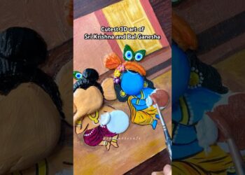 Tutorial: 3-D art of Sri Krishna and Ganesha on MDF board😍#Shorts #Trending