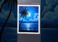 Easy Night Sky with Moon Drawing #shortsfeed #shorts