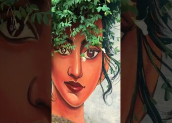 👀When Artists meet this kind of walls!🤩😲 #naturalart #art #potrait #artist_nishad_
