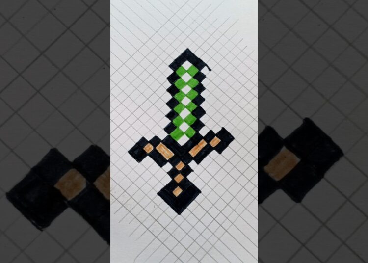 Minecraft Diamond Sword Quick Drawing 🔥#drawing #art #shorts
