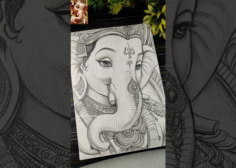Lord Ganesha Drawing Outline ❤️‍🩹✍️Ganapati Bappa Morya #shorts #ganeshchaturthi #ganesh #drawing