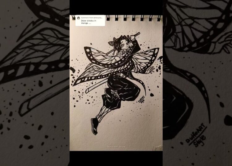 Shinobu Kochō, manga drawing #demonslayer #shinobu #anime #drawing #art #animeart #fyp #manga #short