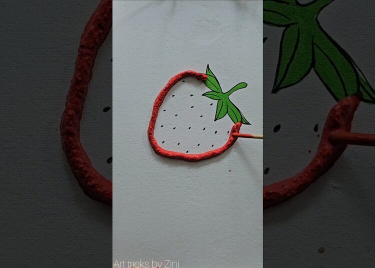 Strawberry art . Sent this to an artist . #strawberry #artist #youtubeshorts #viralvideo #shorts