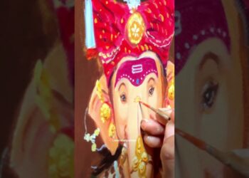 Live painting at Parel cha Lambodar Laxmicottage#ganpati#bappa#artist#livepainting#ganpatibappamorya