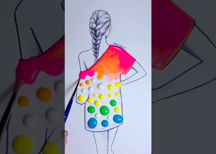 Watercolor Dot Painting 💧 #art #artwork #paint #painting #fashion #draw