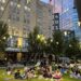 People gather on the lawn at Time Out Market for Movie Monday. (Simone Kronholm/Time Out Market)