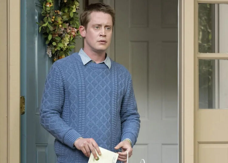 Macualay Culkin looking confused while standing in his doorway in The Righteous Gemstones, S2 E8 - "The Prayer of a Righteous Man.".