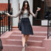 Anne Hathaway walking down a stoop on the set of “Devil Wears Prada 2.” Robert O'Neil / BACKGRID