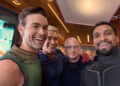 Chace Crawford, Antony Starr, Eric Kripke, and Nathan Mitchell behind the scenes of 'The Boys' Season 5