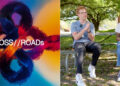 CROSS//ROADs album cover, and a photo of Luke Fisher and Hannah Barine