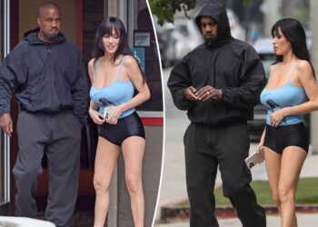 Bianca Censori wears plunging tank top, hot pants for movie date with Kanye West