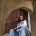 Big Freedia on the steps outside of Esplanade Studios in New Orleans, which was converted from a church, on July 15, 2025.