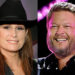 A split featuring Terri Clark and Blake Shelton.