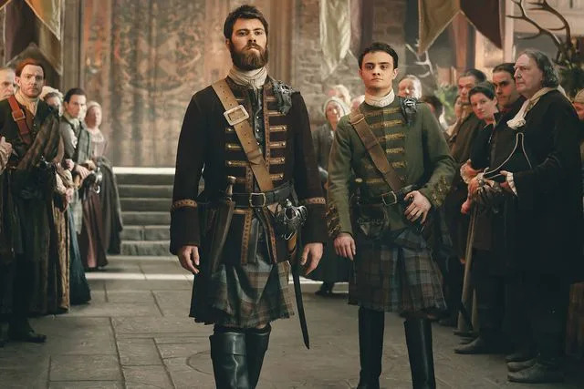 STARZ Sam Retford as Dougal MacKenzie and Seamus McLean Ross as Colum MacKenzie on 'Outlander: Blood of My Blood'