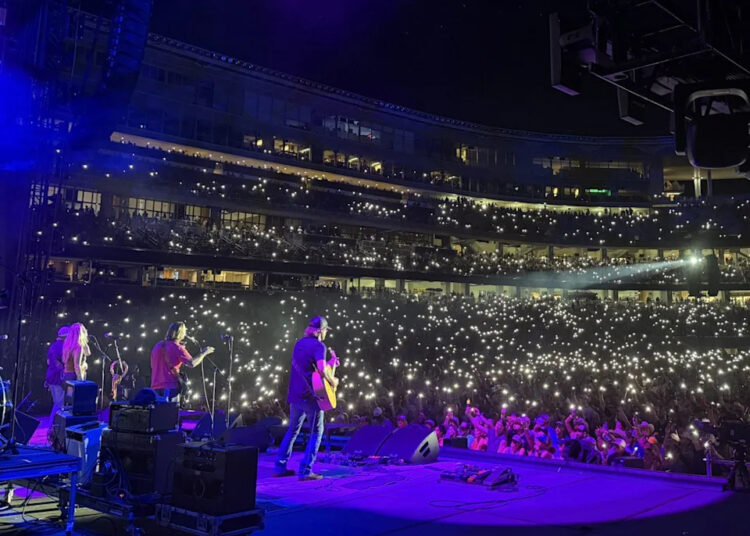 Cross Canadian Ragweed performs "Sick and Tired" for the sold-out crowd during the recently reunited Red Dirt band's "The Boys from Oklahoma Texas Encore" concert Saturday, August 23, 2025, at Baylor University's McLane Stadium in Waco, Texas.
