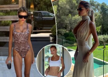 Brooks Nader stuns in leopard print swimsuit, sheer dresses during summer trip to the French Riviera