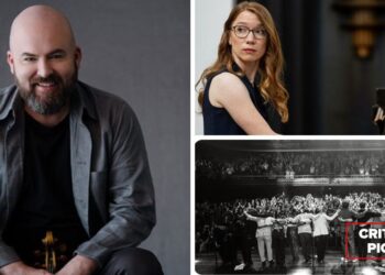 L-R (clockwise): Violinist Mark Fewer (Photo: Bo Huang); pianist Meagan Milatz (Photo courtesy of the artist); Dwayne Gretzky and Choir! Choir! Choir! (Photo courtesy of Choir! Choir! Choir!)