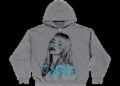C,XOXO Glitter Eyeshadow Zip Up Hoodie