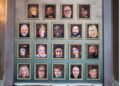 A variety of frames with the faces of celebrities printed on them.